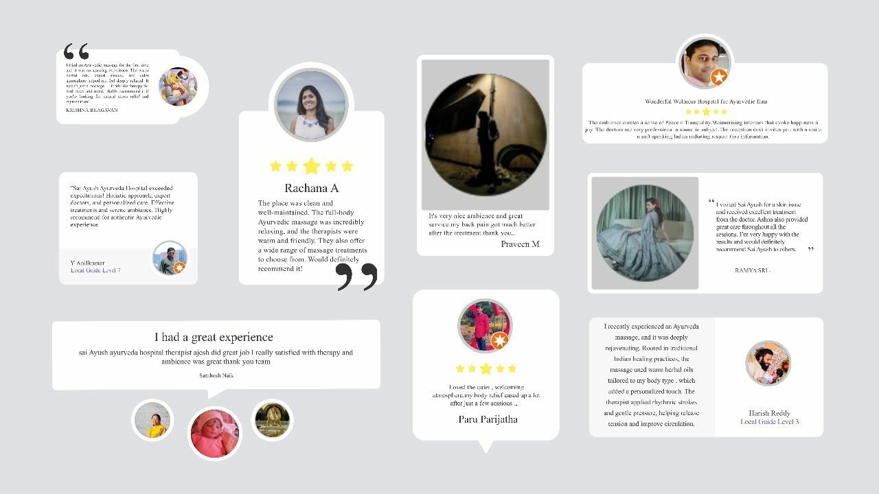 Patient reviews and ratings for the best Ayurveda doctors in the area Satisfied clients sharing testimonials about best Ayurveda clinic near me